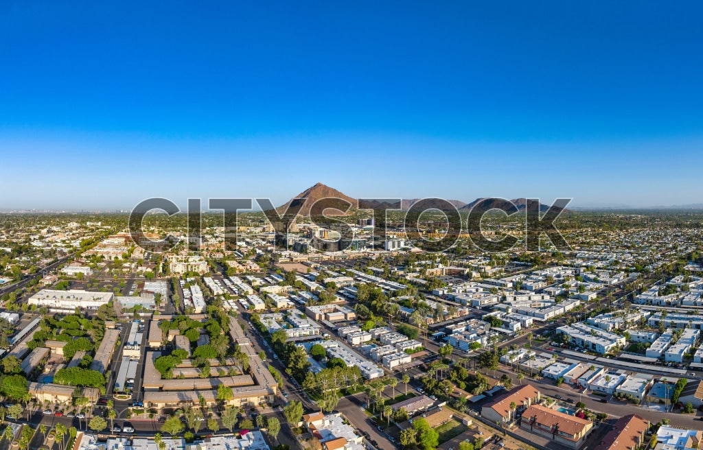 Aerial photograph of Scottsdale, Arizona at sunrise