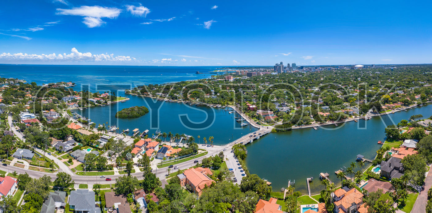 Aerial view of St. Petersburg, Florida showcasing waterfront and urban areas