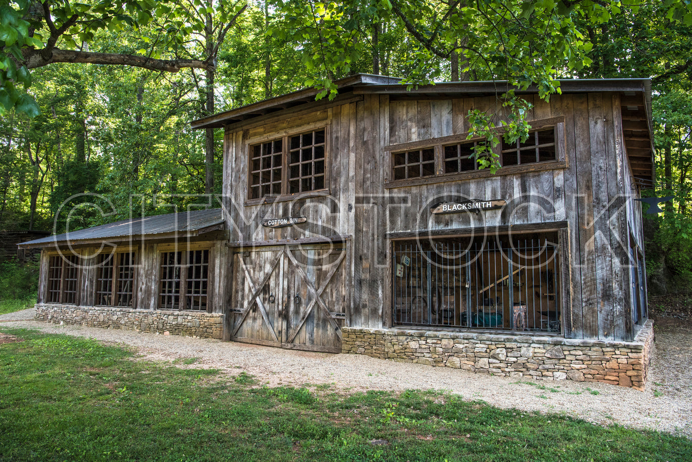 Historical blacksmith and cotton gin workshop in Pickens, South Carolina