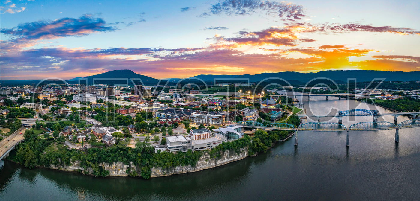 Beautiful sunset cityscape of Chattanooga, Tennessee