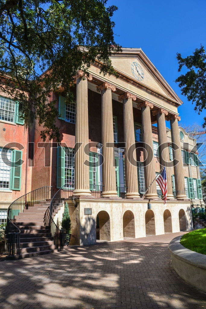 Historic Charleston Courthouse, South Carolina under blue skies