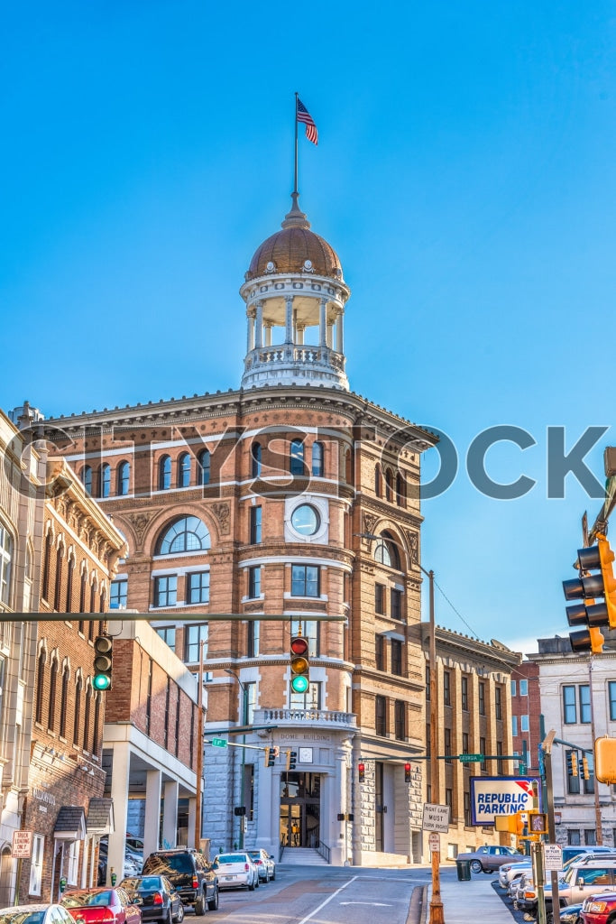 Historic Dome Building with American Flag in Chattanooga, TN