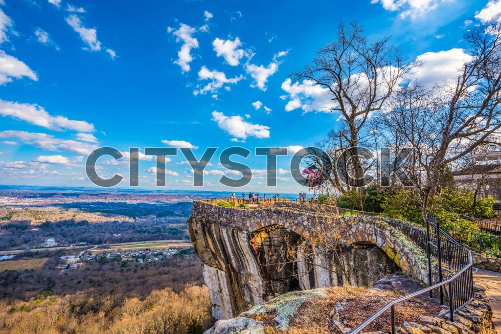 Scenic panoramic view of Chattanooga landscape from a high overlook