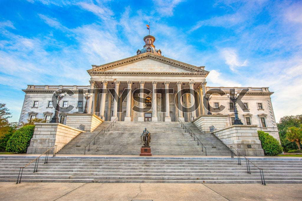 South Carolina State House in Columbia on a clear morning