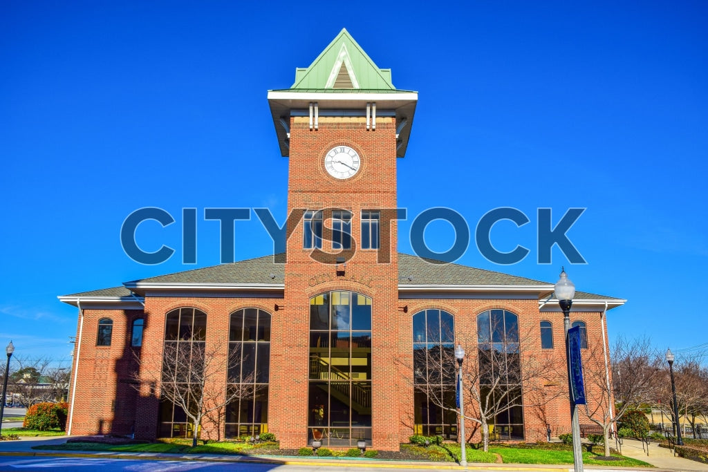 Gaffney City Hall with Clock Tower on Sunny Day, South Carolina