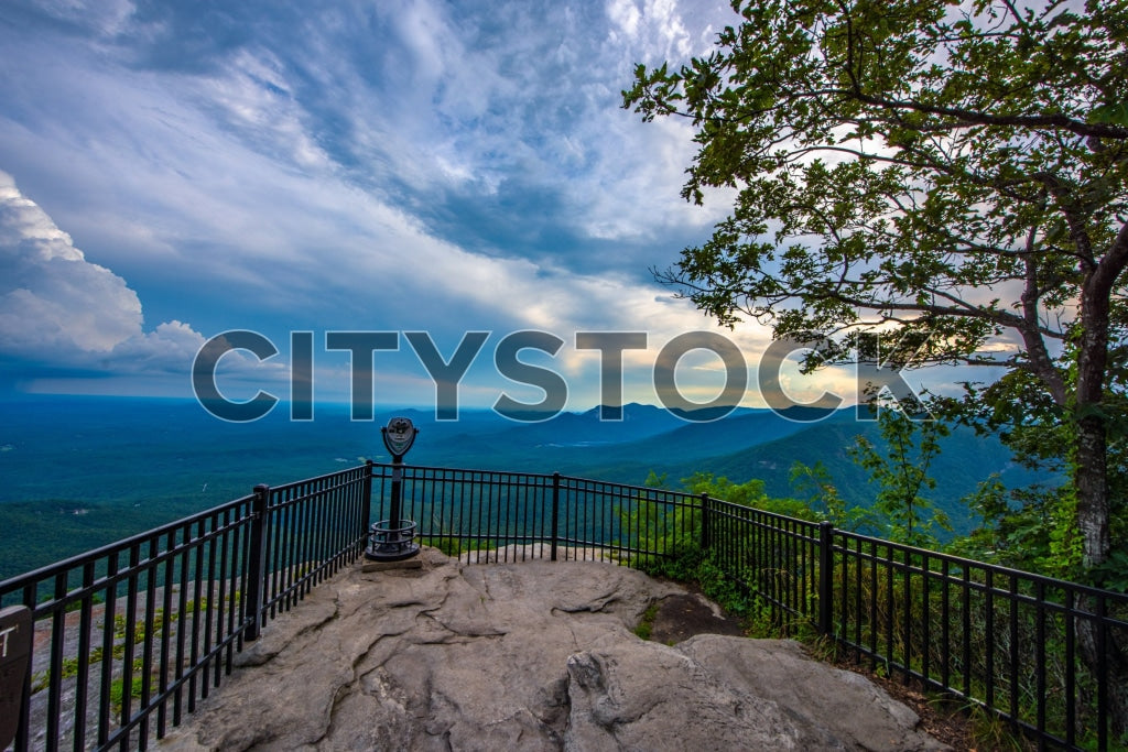 Scenic overlook of Blue Ridge Mountains from Greenville, SC