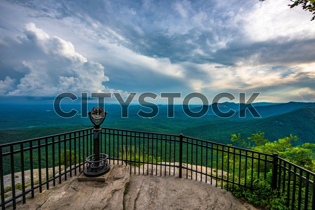 Scenic overlook with binoculars in Greenville, South Carolina