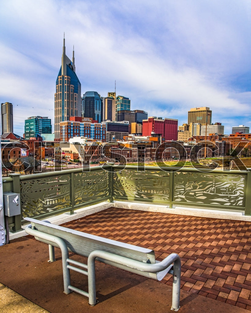 Nashville skyline with AT&T Building seen from Riverside Park